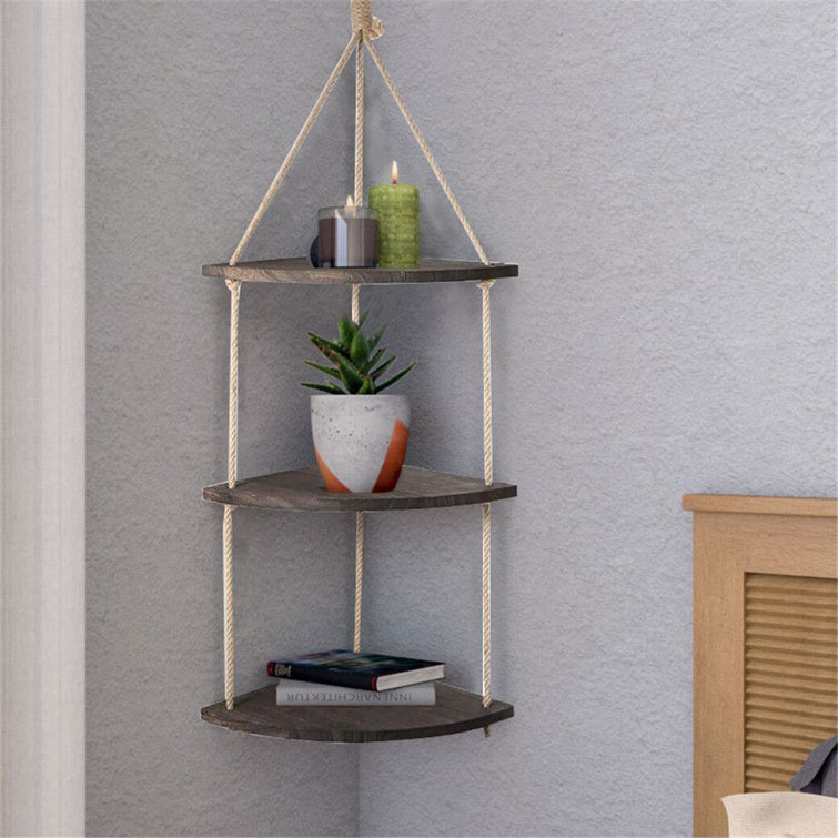 Breakwater Bay Geneva 3 Piece Solid Wood Corner Shelf Wayfair.co.uk